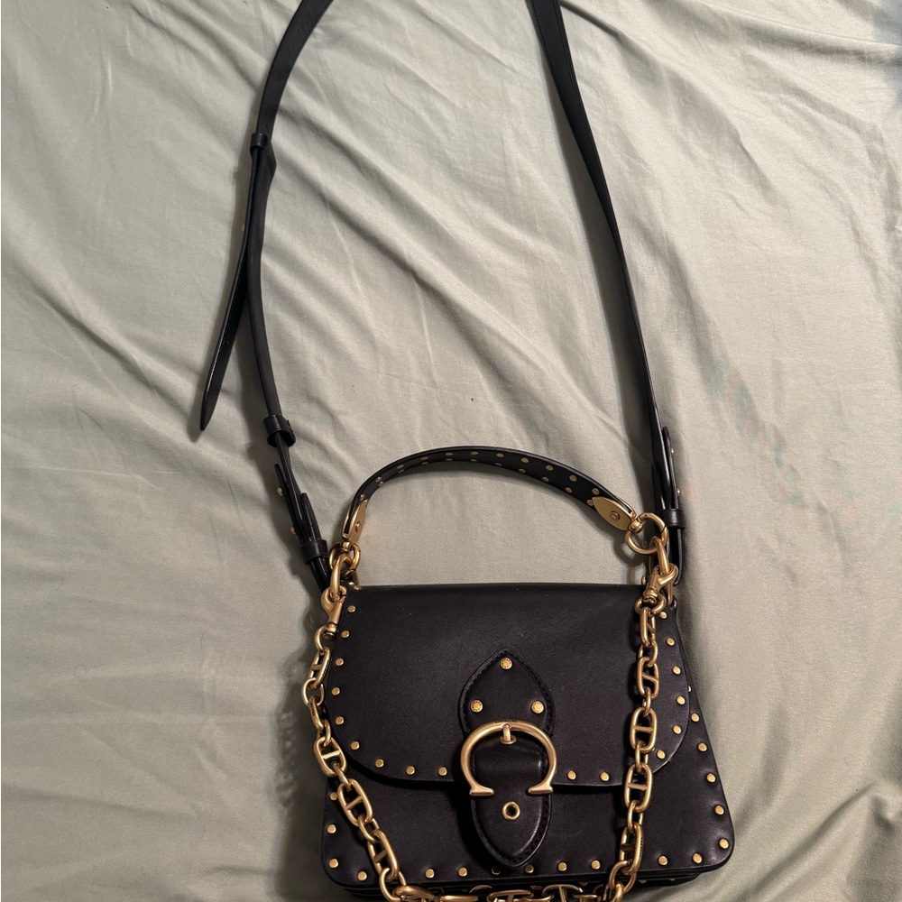 Black and Gold Studded Women's Bag